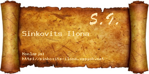Sinkovits Ilona névjegykártya