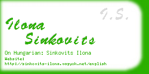 ilona sinkovits business card